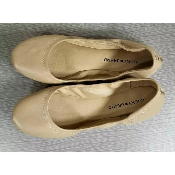 Lucky Brand Emmie Ballet Flat, Tan Leather, Womens Sizes 6.5 & 8.5 - Picture 7 of 8